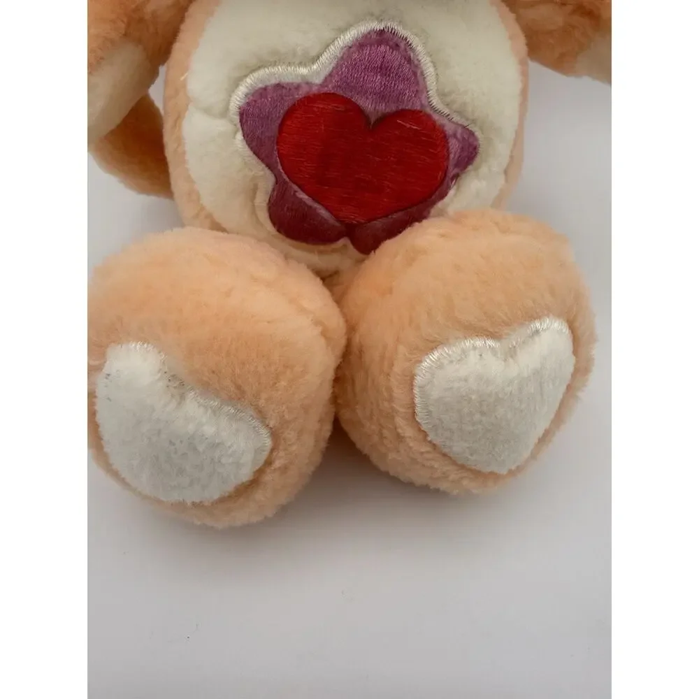 VTG Care Bear Cousin Cub Lil' Proud Heart Cat Plush Flocked Face Kenner 1986